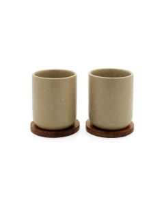 Teebecher Umea 200ml beige mit Untersetzer