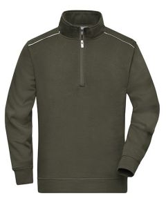 James&Nicholson - Workwear Half-Zip Sweat - SOLID -