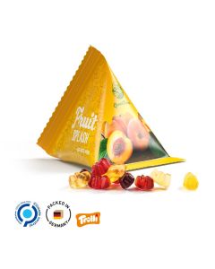 Fruchtgummi Tetraeder, Folie weiß, Trolli Fruchtgummibären, 30% Fruchtsaftqualität