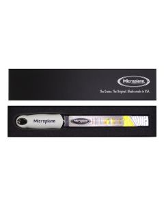Microplane PREMIUM CLASSIC Zester Reibe weiss inkl. Geschenkbox und 1C Druck auf Griff
