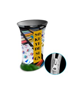 Zipper Messetheke bedrucken