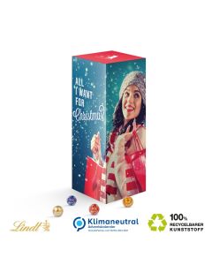 Adventskalender Turm bedrucken mit kleinen Schoko-Kugeln von Lindt