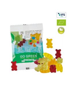 Vegane Gummibären in Werbetüte bedrucken
