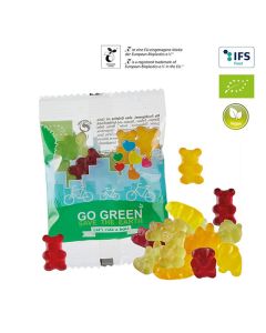 Vegane Gummibären in kompostierbarer Tüte bedrucken