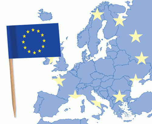 Grafik von Europa mit Flaggenpicker