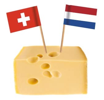Flaggenpicker im Käse