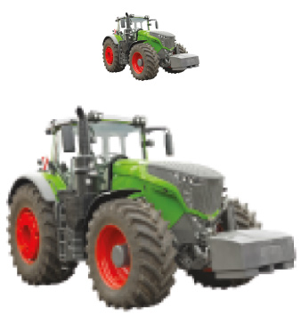 Bild von Traktor klein, Traktor groß verpixelt